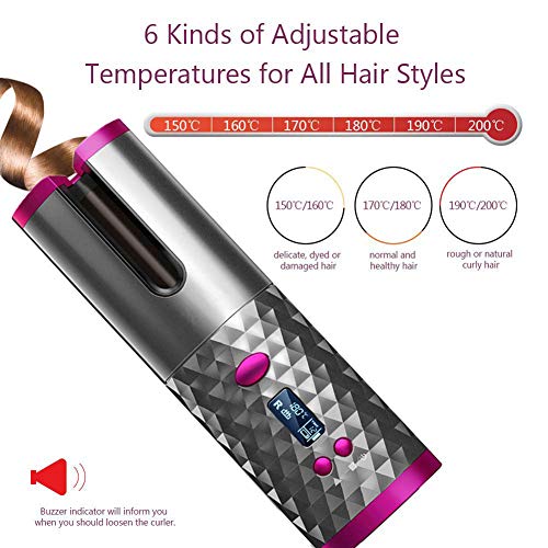 Cordless Automatic Hair Curler Curly Rotating Curling Wave