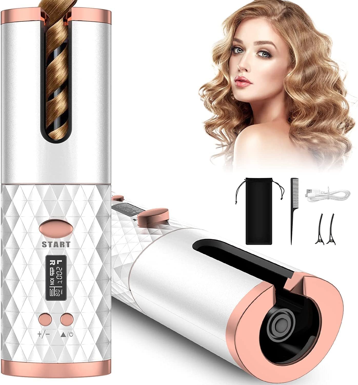 Cordless Automatic Hair Curler Curly Rotating Curling Wave